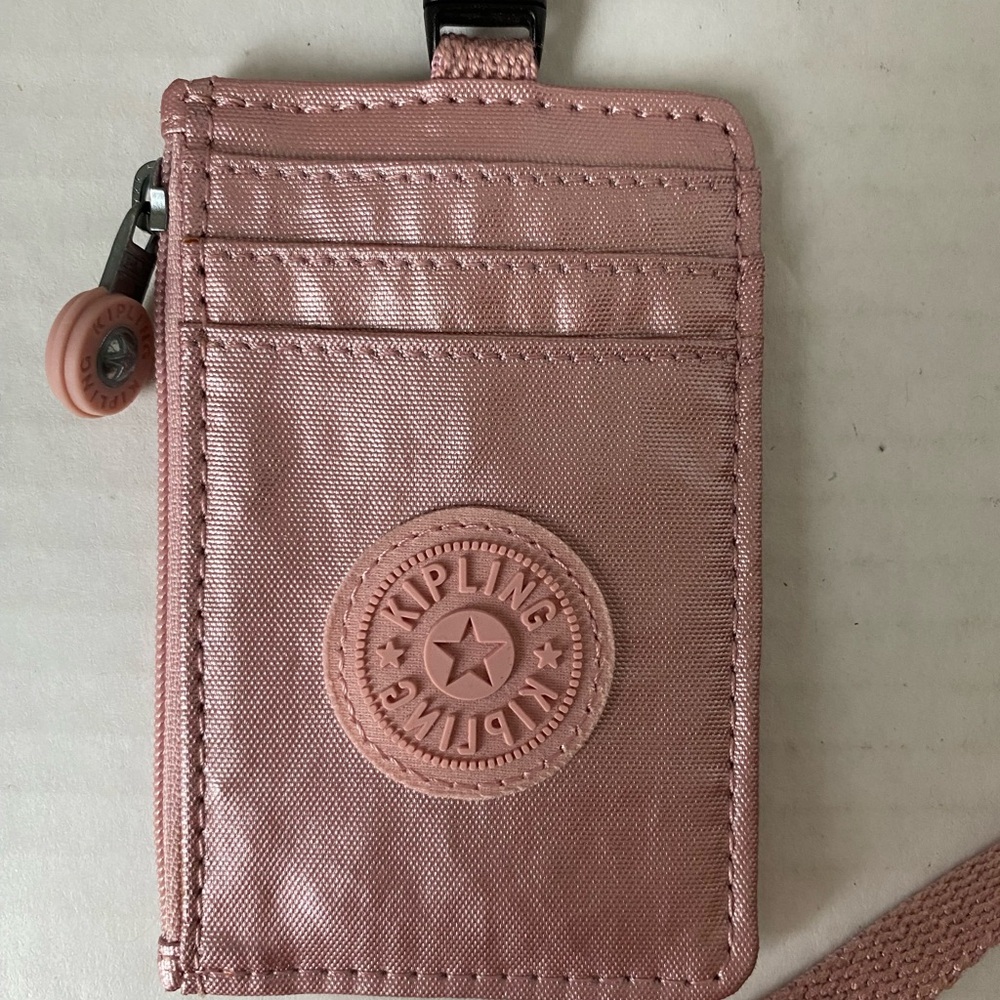 Kipling Lanyard Cardholder Icy Rose Metallic New Without Tags - Picture 3 of 8